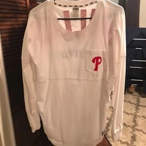 Victoria’s Secret Phillies Red Sequin LS Shirt Lg